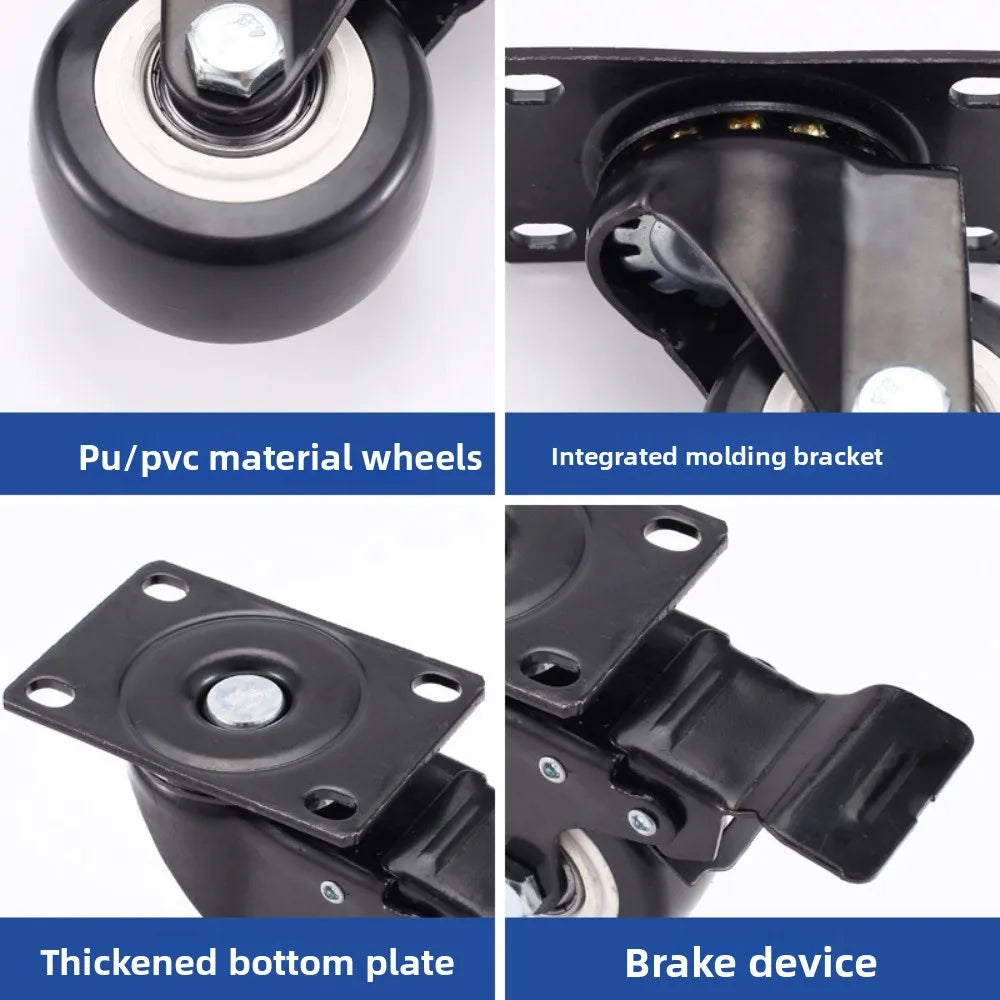 Heavy Duty 1.5"/2" Swivel Caster Wheels Threaded Stem with Brake Trolley Furniture Caster M8/M10 Threaded Stem Oasis Select