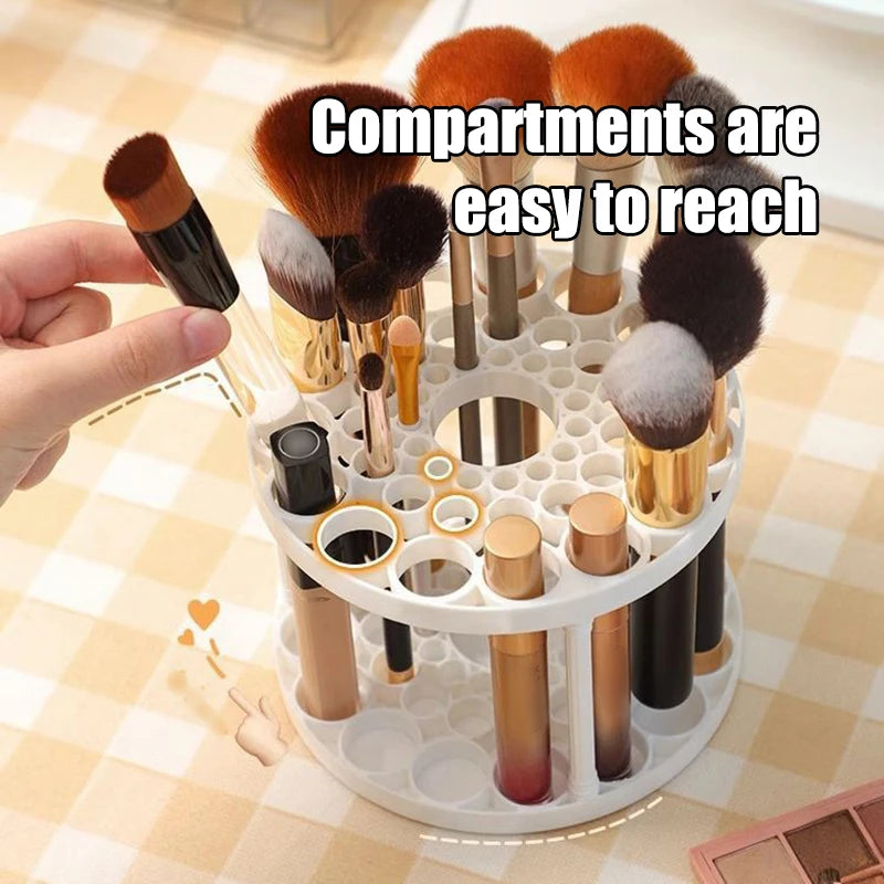 45 Hole Makeup Brush Storage Rack Brush Storage Box Detachable And Washable Circular Makeup Brush Holder Pen Holder Oasis Select