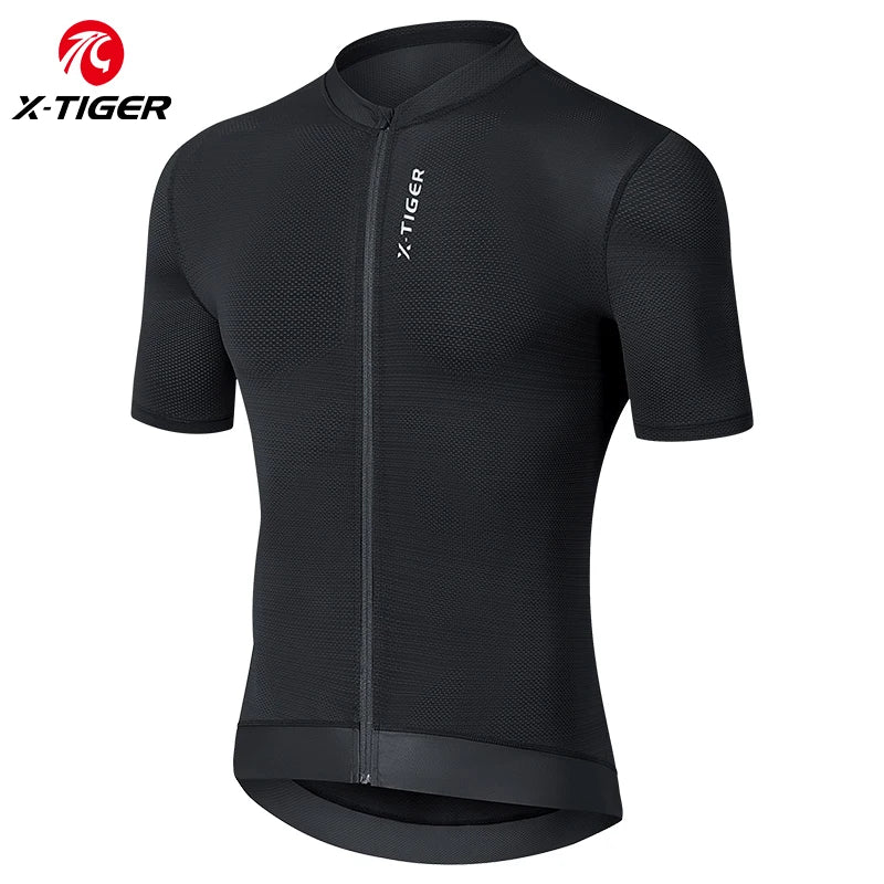 X-TIGER Cycling Jersey Men Short Sleeve High Quality Road Bike Jerseys Summer Full Zipper with Pockets Breathable Quick Dry Oasis Select XM-DY-38001 XL