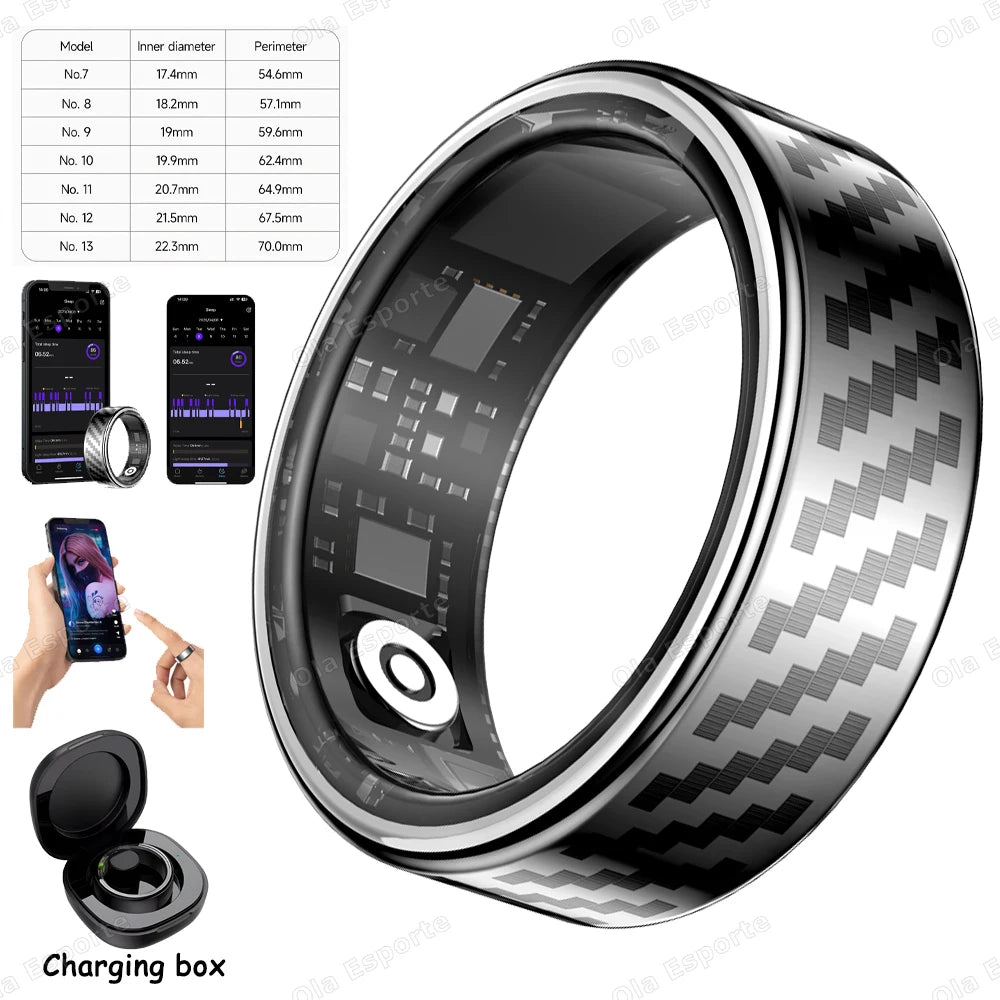 Ola Esporte Smart Ring – Heart Rate, SpO₂ & Call Alert 5ATM