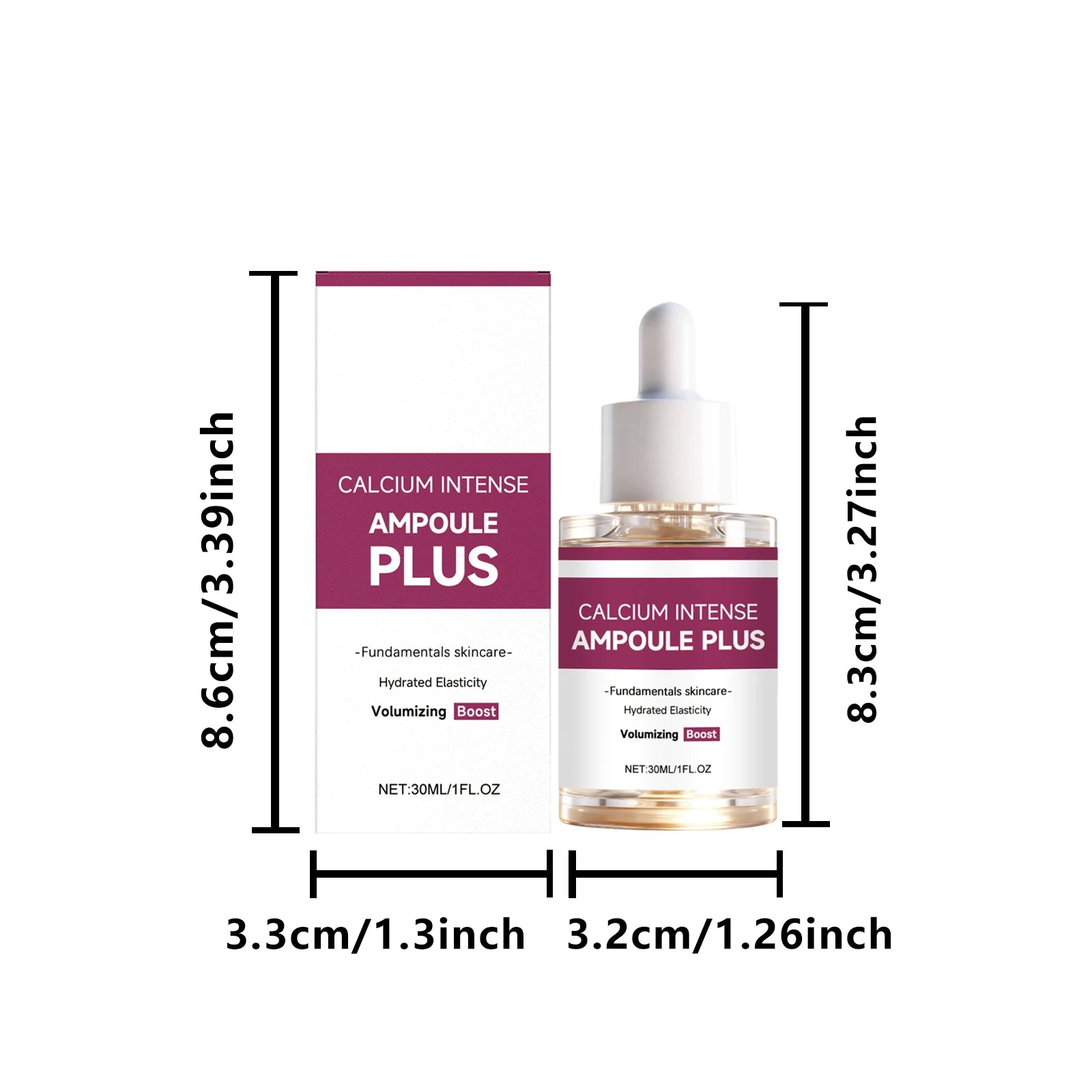 Calcium Intense Ampoule Plus with Collagen Moisturizing Essence Firming Smoothing Brightening Revitalizing Hydrating Face Serum Oasis Select 30ml Boxed