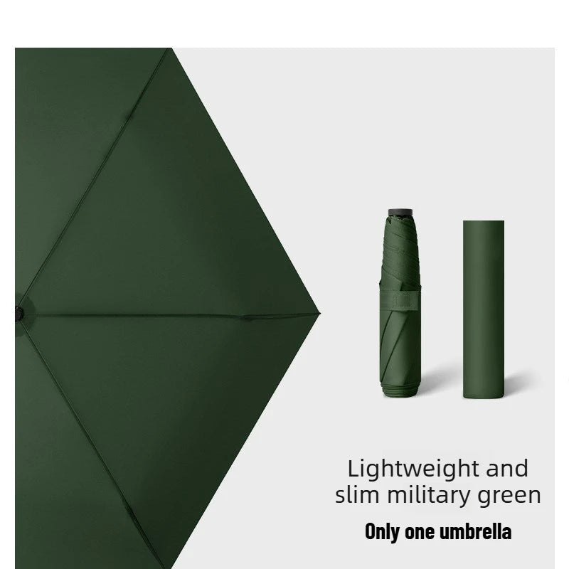 1pcs Ultra-Light Ultra-Fine Carbon Fiber Umbrella Black Sunscreen for Sun and Rain 3-Fold Compact and Portable Lead Umbrella Oasis Select 6 glueless green Aluminum 6K