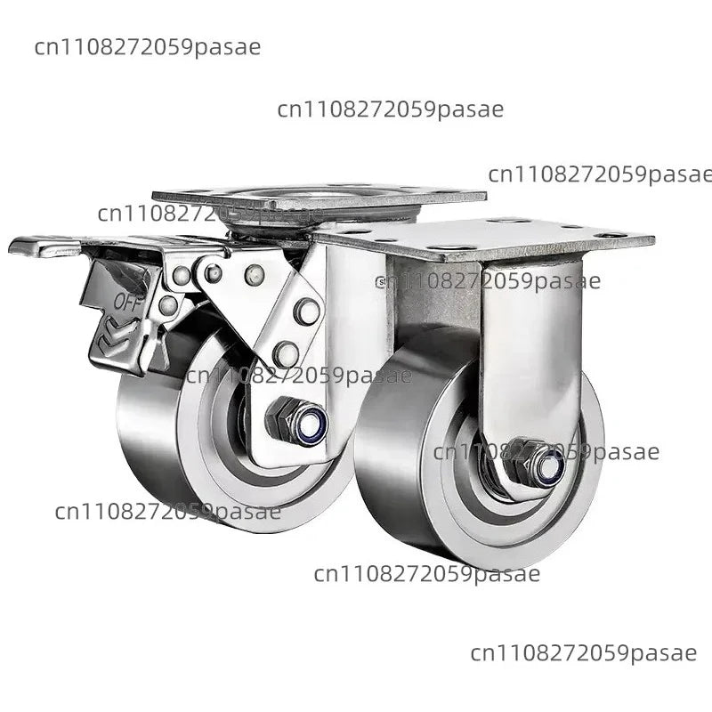 SUS 304 Stainless Steel Casters 4" 5" 6" 8" | Heat & Rust Resistant