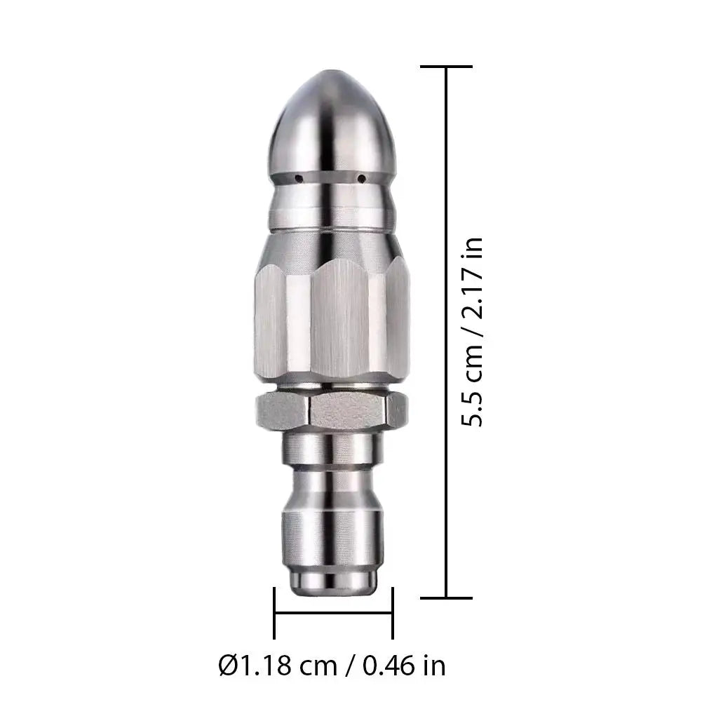 Pressure Washer Sewer Jetter Nozzle Pressure Drain Jetter Hose Nozzle 1/4" Quick Connector 5000 PSI Stainless Steel Oasis Select
