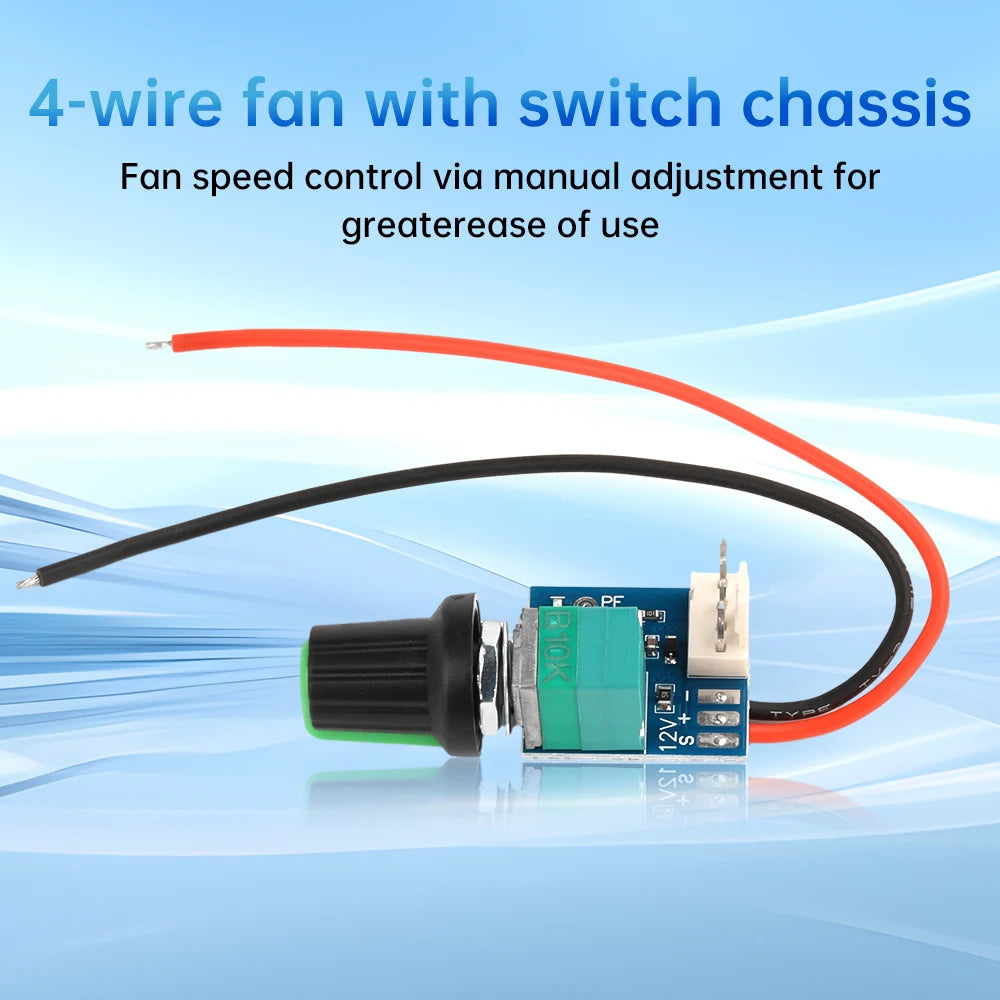 DC 5-12V Manual 4-Wire PWM Fan Governor Module Switch Chassis Speed-Control Motor Noise-Reduction Controller Board Power Supply Oasis Select