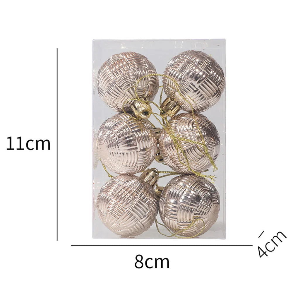 Baubles Mixed Christmas Balls Adapter Xmas Tree 6PCS Accessory Assembly Decoration Ornament Party High Quality Oasis Select Champagne China Mainland