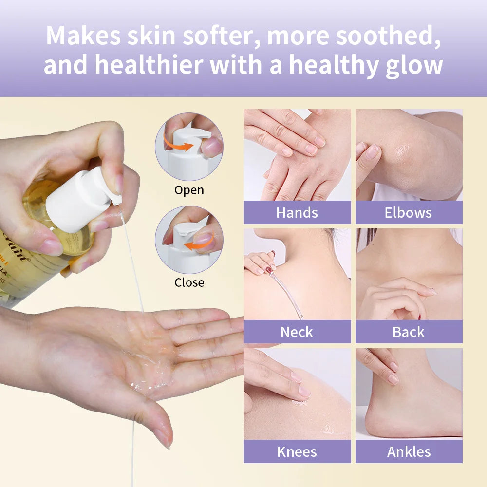 Lakerain Moisture Drenching Body Oil Deeply Hydrating Long Lasting Nourishment Glossy Skin Non-Greasy Cream Flavor Body Oil Oasis Select