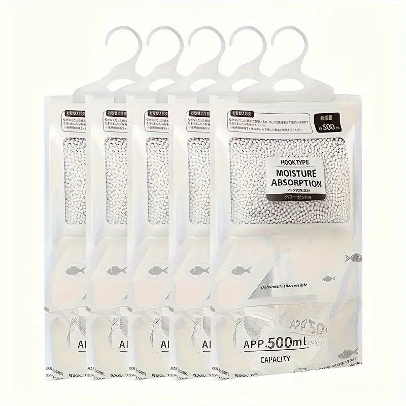 5 Large Dehumidification Bags, Moisture Absorbing, Breathable, Mold Proof, Used for Wardrobe and Household Dehumidification Oasis Select Ivory 5PCS