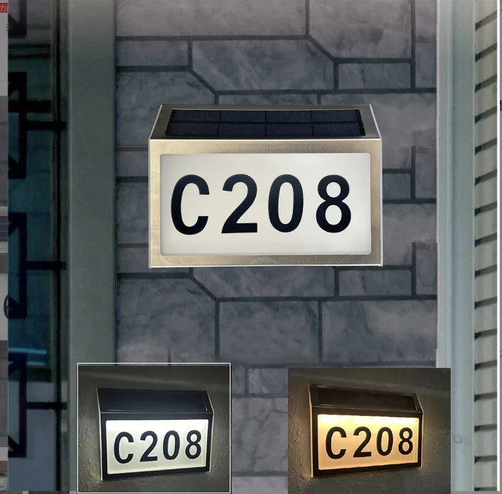 Solar-powered House Number Lights, Digital Address Indication Number Plates Light Control House Number Warning Indication Plates Oasis Select Two-color