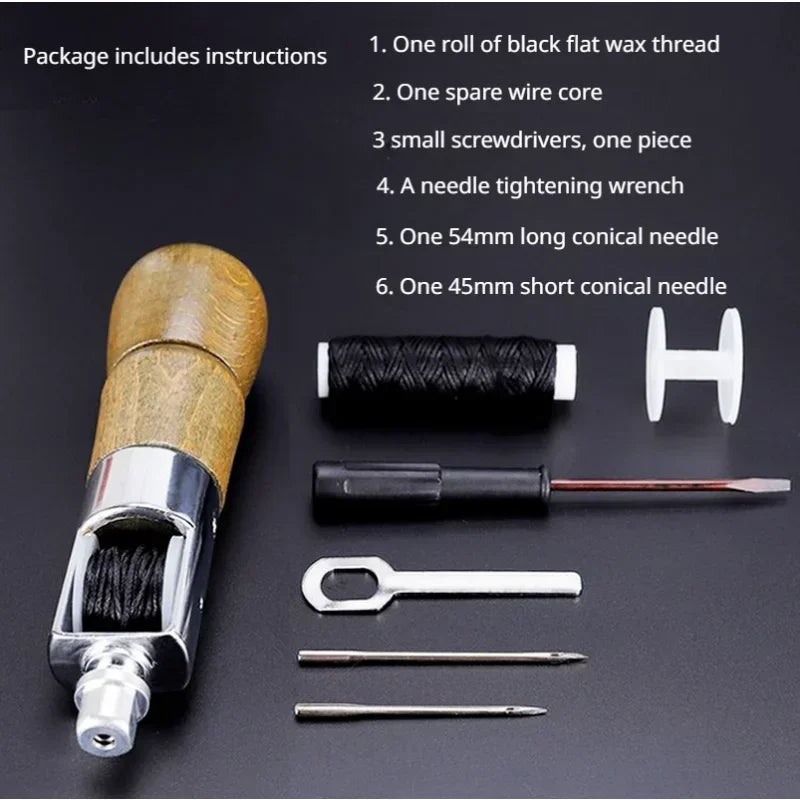 DIY Hand Sewing Machine Waxed Thread for Leather Leather Sewing Tool Leather Craft Edge Stitching Belt Strips Shoemaker Tools Oasis Select 1 set