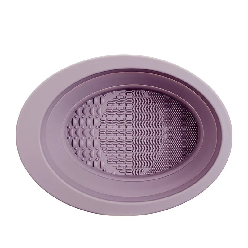Makeup Brush Cleaner Cleaning Bowl Brush Tool Set Thorough Cleaning Without Hurting Bristles Wet & Dry Powder Puff Dry Cleaner Oasis Select GJ07-Purple