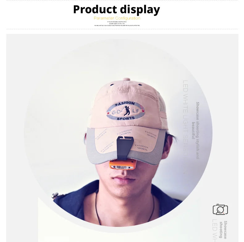 USB Rechargeable Induction Headlamp Cap Light LED Super Bright Outdoor Night Fishing Light Clip-On Hat Edge Lamp Oasis Select