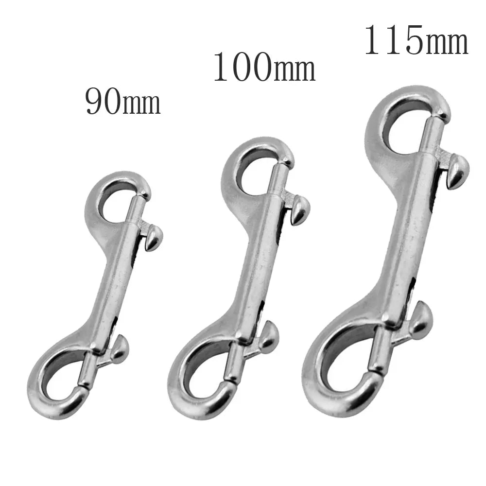 1PCS 2PCS 316 Stainless Steel Scuba Diving Eye Double End Snap Hook Marine Grade Boat Quick Release Key Ring Bolt Buckle Clip Oasis Select