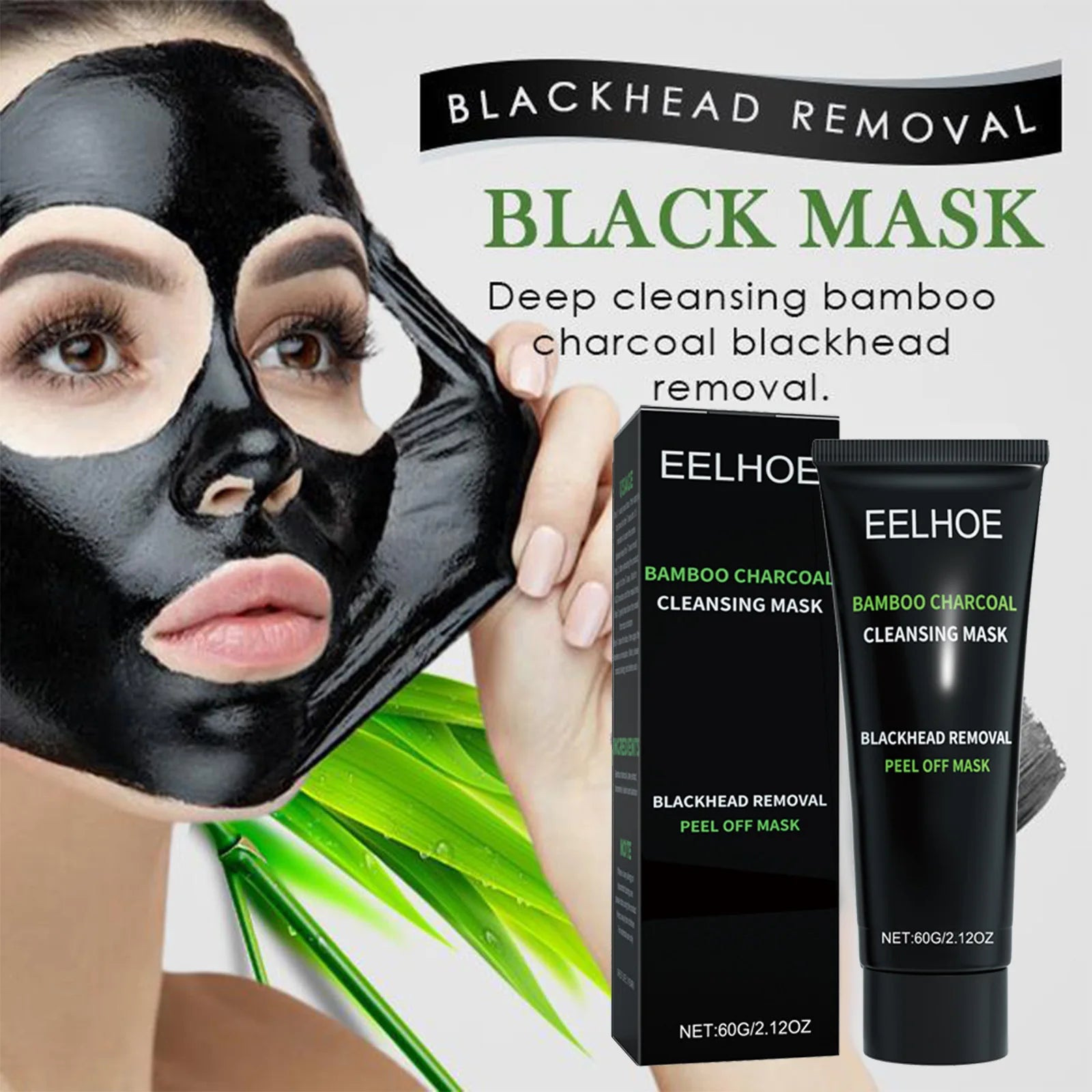 Eelhoe Bamboo Charcoal Mask Tightening Skin Rejuvenation Smoothing Shrink Pores Oil Control Gentle Face Care Tear Peel off Mask Oasis Select