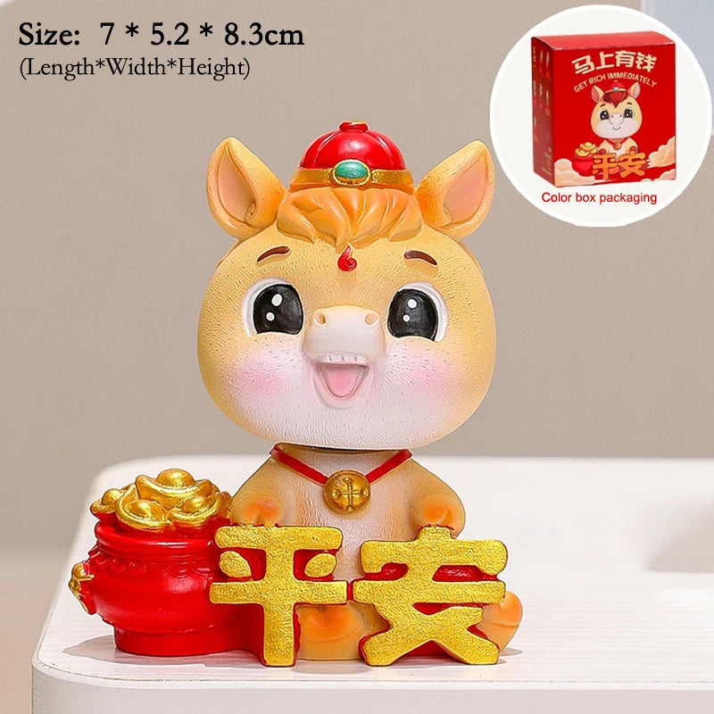 2026 Year of The Horse Table Decoration Charming Pony Accessory Lucky New Year Gift and Cute Car Decor DIY Craft Oasis Select A34