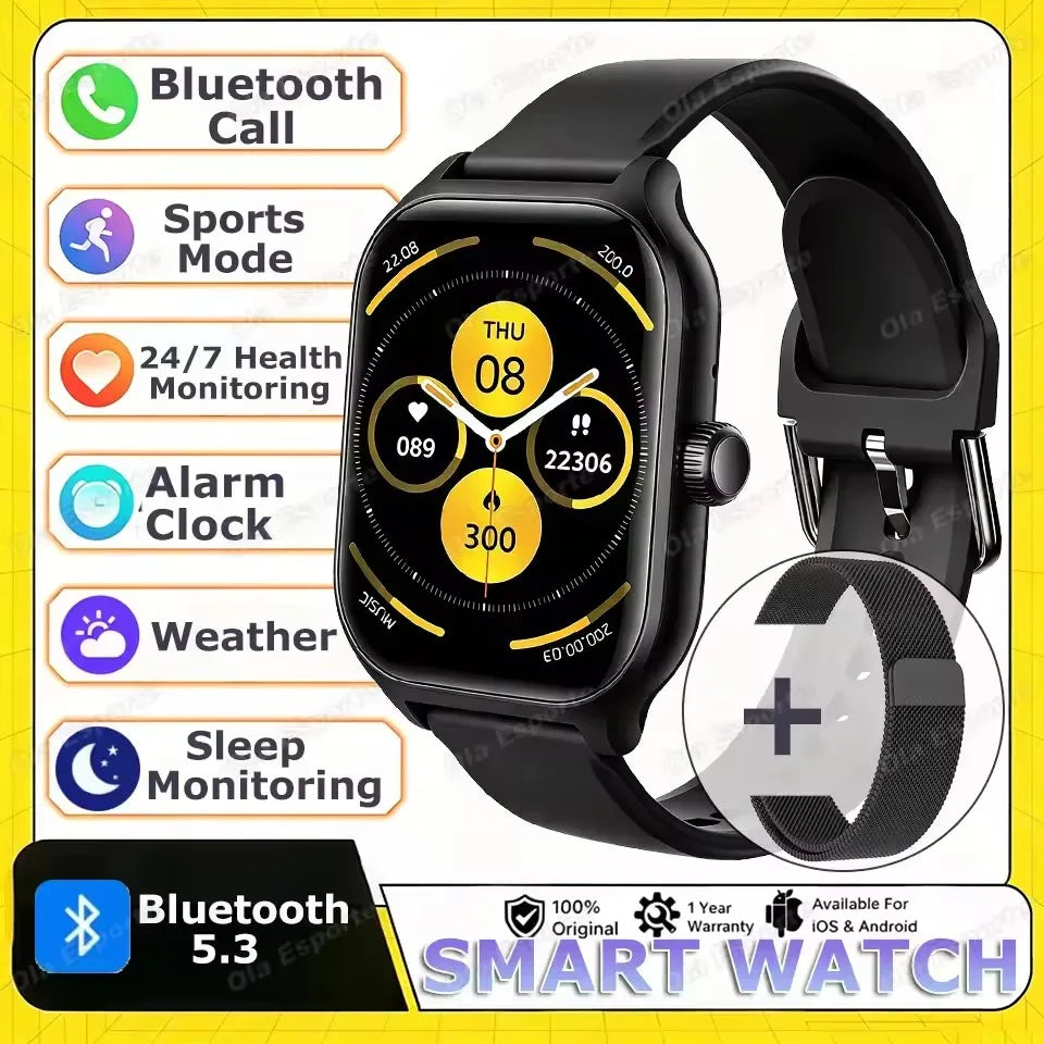 Ola Esporte 2.01" Smart Watch – Bluetooth Calls & Fitness Tracker Smart Watch Oasis Select Bk20Milan 1