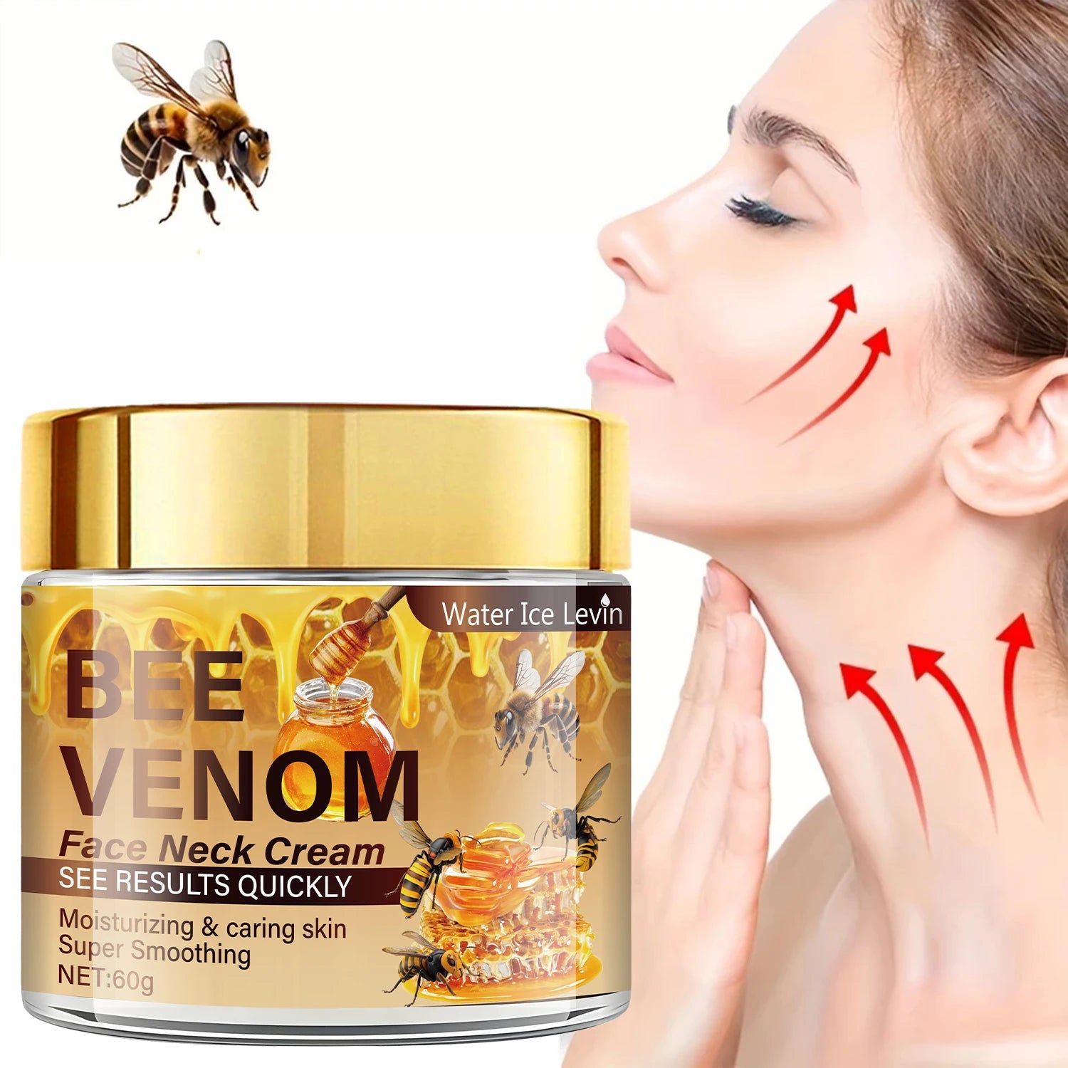 Bee Venom Facial Firming Cream, Contains Vitamin E, Moisturizes and Softens the Face, Brightens Skin Tone, Can Be Used on the Face and Neck Oasis Select