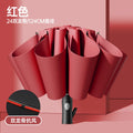 24-bone Reverse Fully Automatic Umbrella Enlarged Thickened and Reinforced Suitable for Both Sunny and Rainy Days Oasis Select Red 24K metal-fiber composite