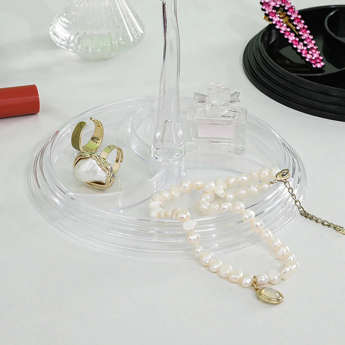 1pc,Tree shaped jewelry display stand with tray, earrings, necklaces, rings, jewelry storage rack, desktop jewelry tower Oasis Select