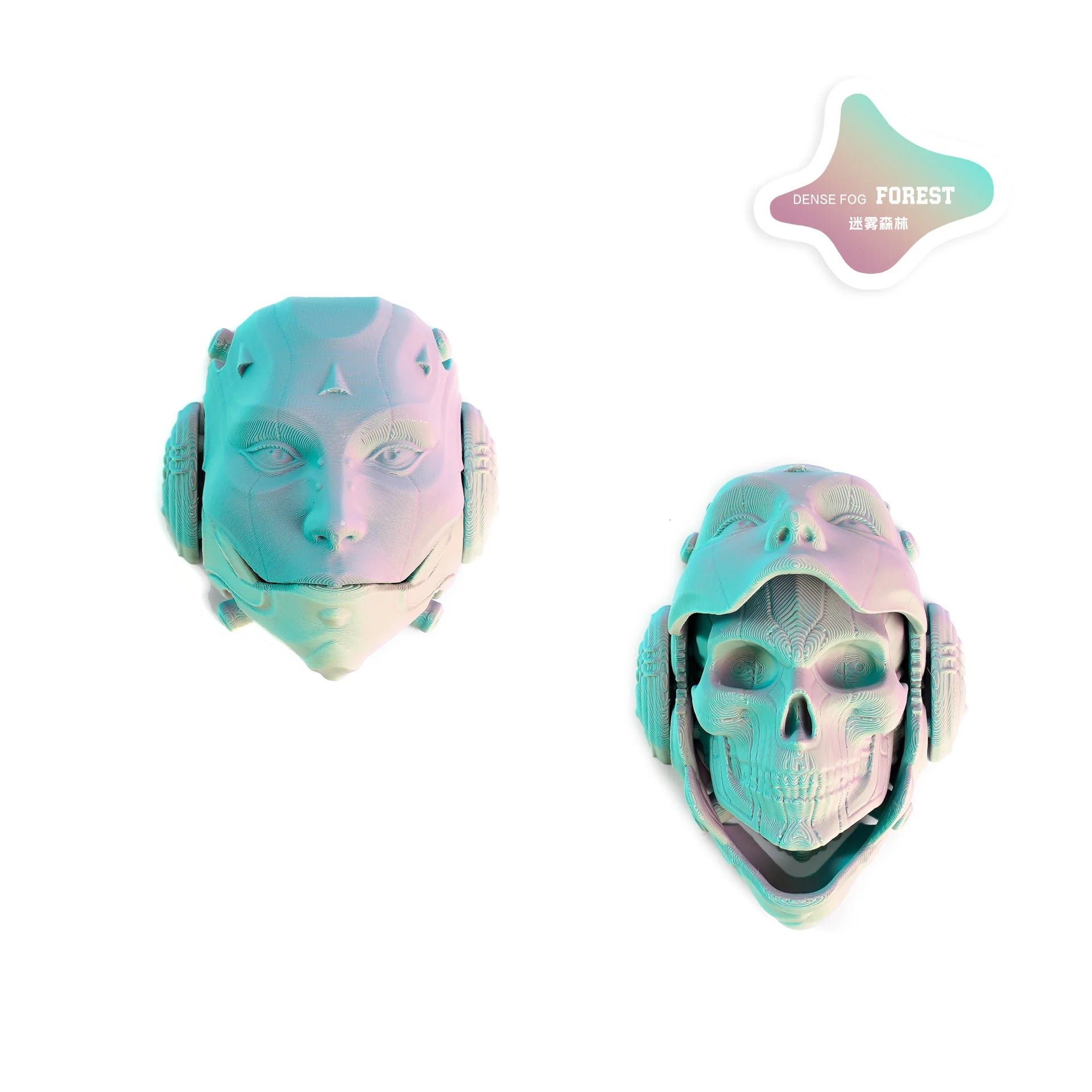 3D Printed Machined Mask Skull Mask Flip Keychain Creative Bag Pendant Car Keychain Desktop Ornament Funny Gift Miniatures Oasis Select C