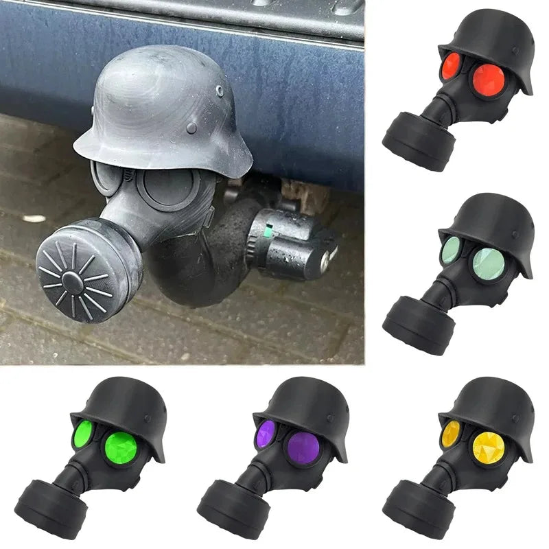 Trailer Hitch Cover With Steel Helmet And Gas Mask 3D Printed Trailer Hitch Ball Cover Prevent Receiver Tube From Rusting Oasis Select