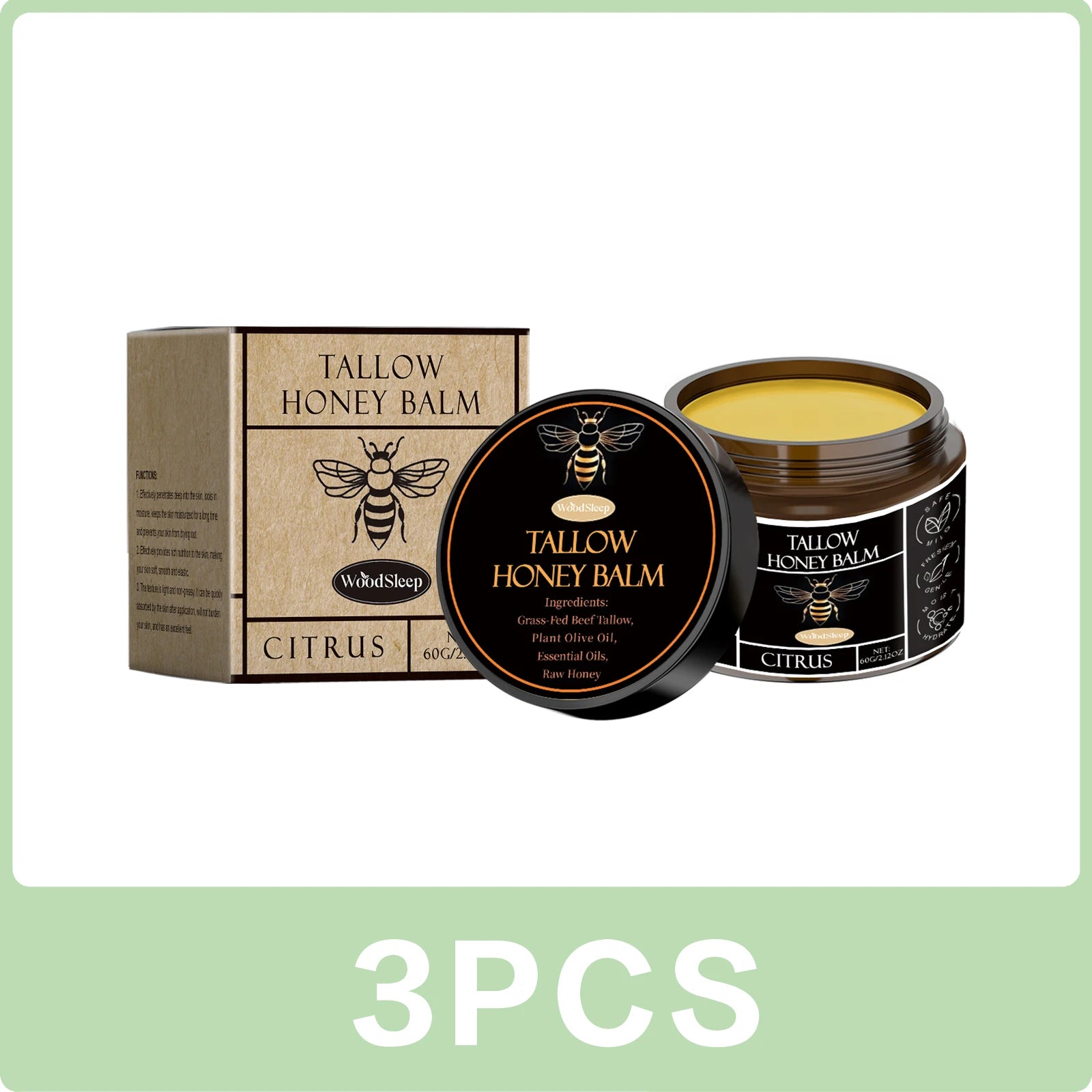 WoodSleep Tallow Honey Balm Whipped Body Butter 60g Whipped Body Butter Oasis Select Buy 1 Get 2 Free