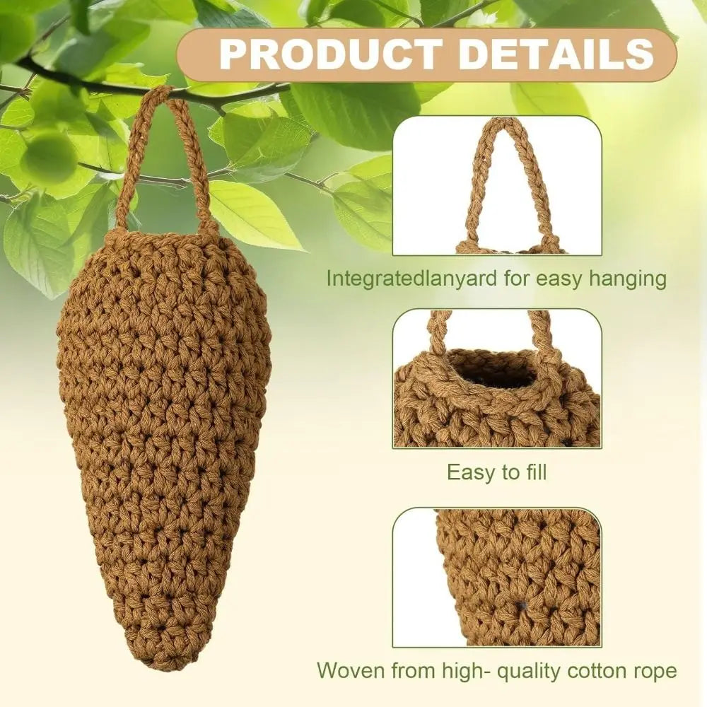 Large Size Crochet Wasp Nest Portable Design Cotton Rope Woven Hanging Wasp Traps Effectively Repelling Wasps Oasis Select