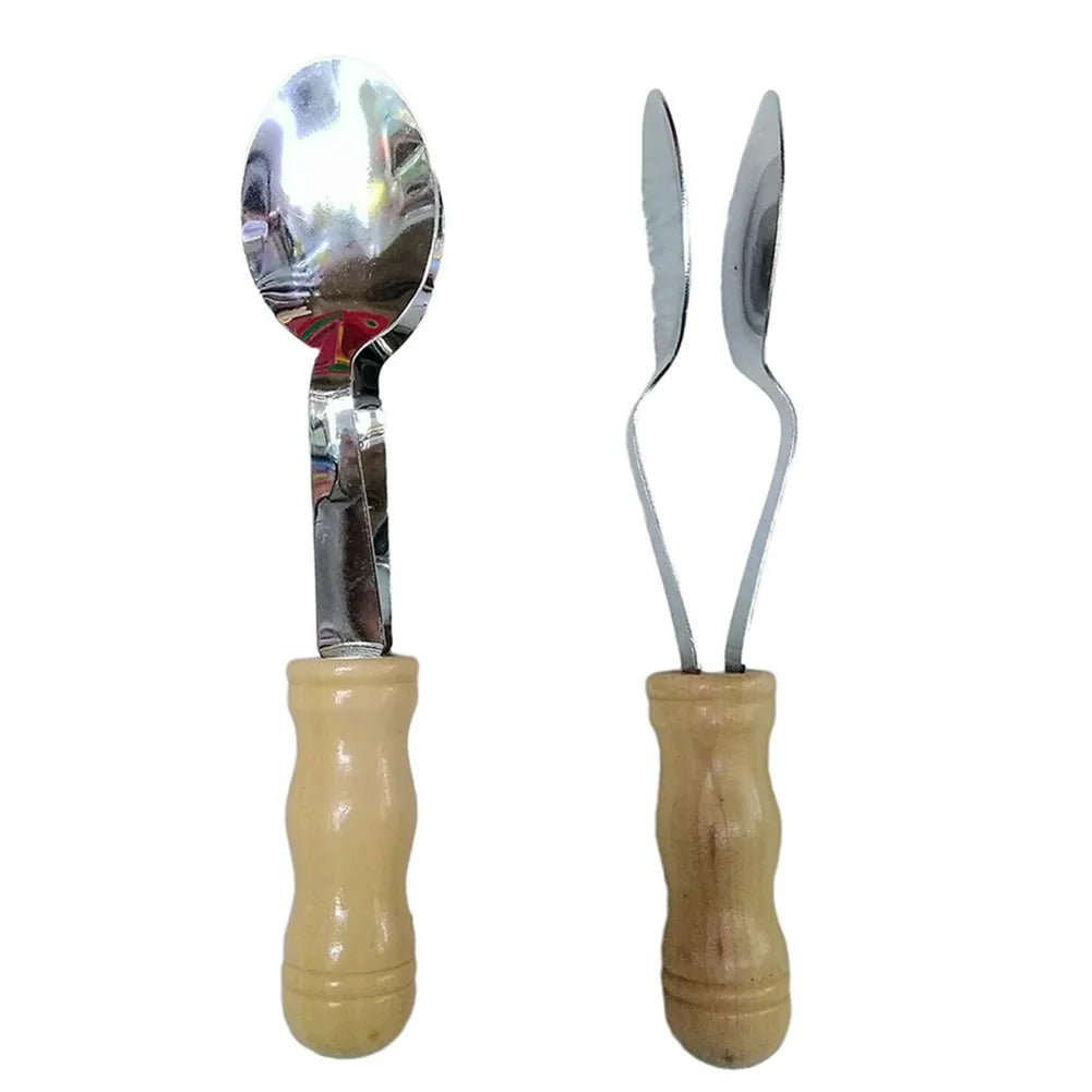 Irish Musical Spoons Wooden Handle Percussion Musical Spoons Instrument 8 Inch Metal+wood For Gifts Music Classes Teaching Oasis Select