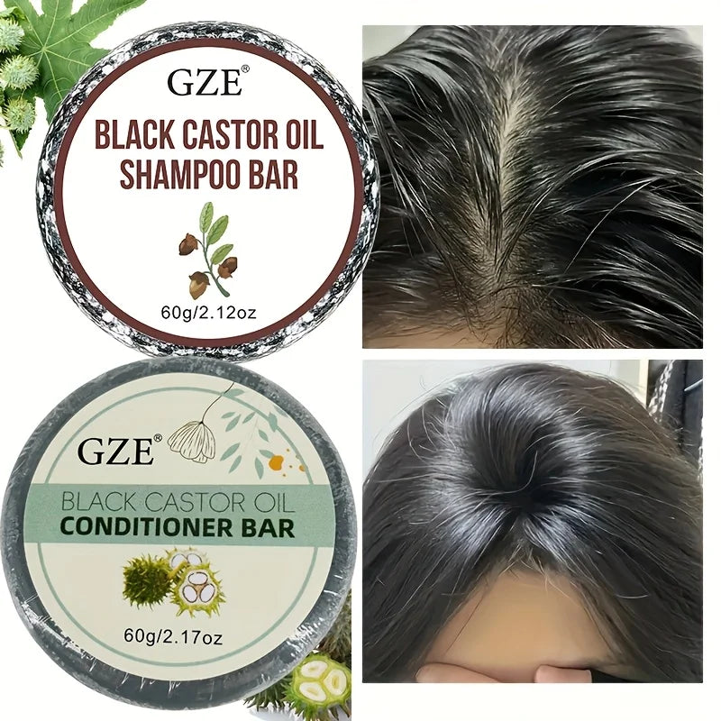 GZE Jamaica Black Castor Oil Shampoo & Conditioner Bar Set