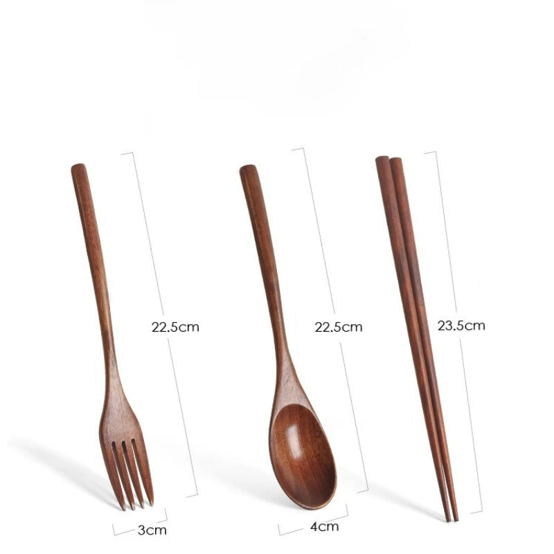 5 Pieces Wooden Spoon Soup Spoon and Fork Tableware Natural Ellipse Ladle Spoon Set Eco Friendly Products Spoons for Cooking Oasis Select
