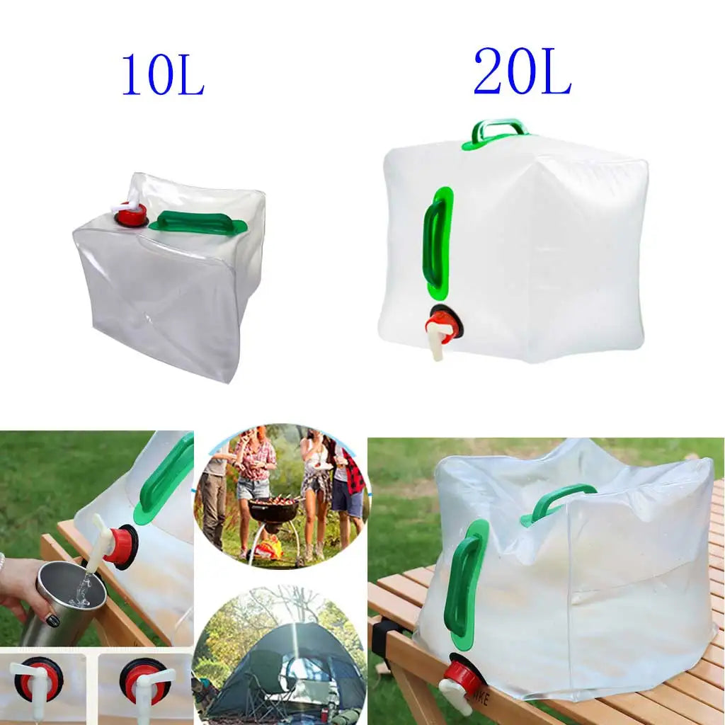 10L/20L Collapsible Water Bag Foldable Water Carrier Bucket Outdoor Water Container for Camping Hiking Picnic BBQ Travel Oasis Select