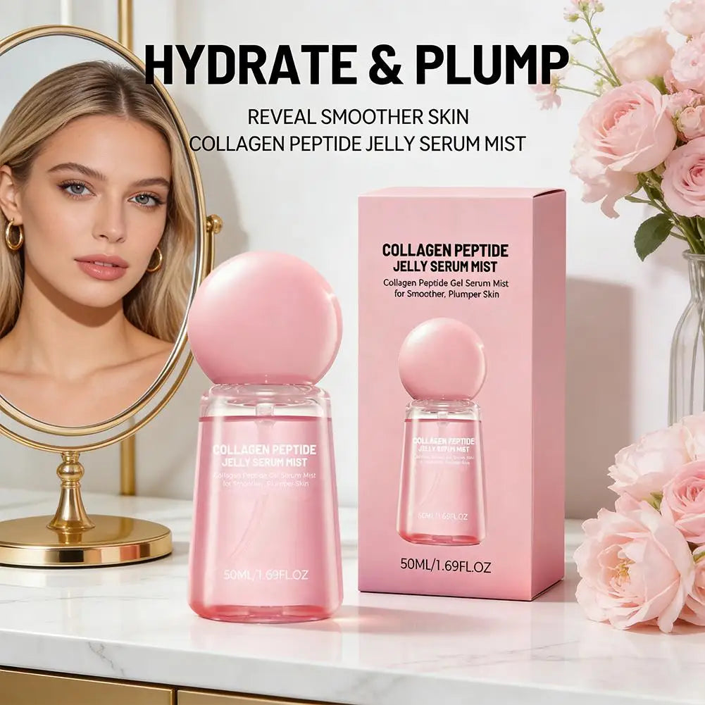 Collagen Peptide Jelly Serum Mist Plumping Smoothing Dry Skin Brighten Firming Deep Hydrating Spray Serum with Collagen Peptides Oasis Select