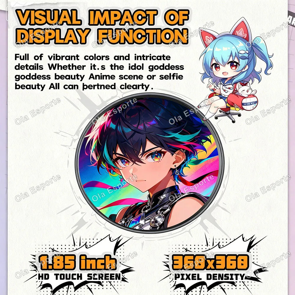 Anime LED E-Badge 1.85" Touch Screen Display Pin | Otaku Gift