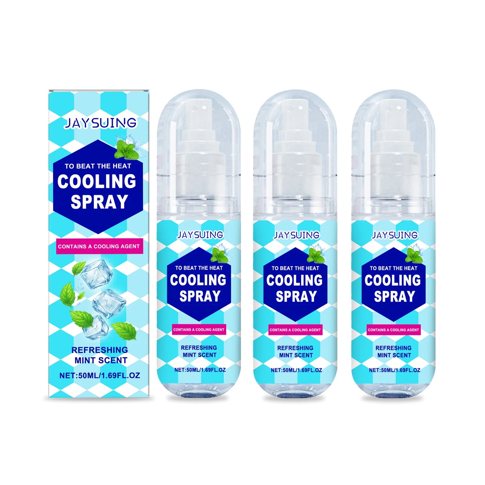 Cooling Spray Instant Cooling Spray Outdoor Mint Scent Summer Heat Relief Refreshing Skin Soothing Portable Body Cool Mist Oasis Select 3pcs