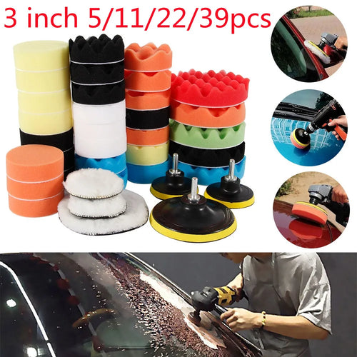 3-Inch Car Polishing Pad Kit – Sponge & Wool Pads 5–39 Pack Car Polishing Pad Kit Oasis Select