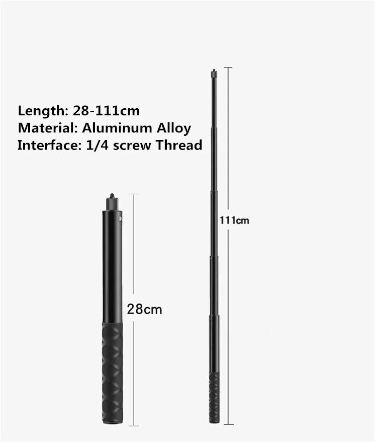 Carbon Fiber Invisible Selfie Stick | Insta360 X5 X4 GoPro DJI
