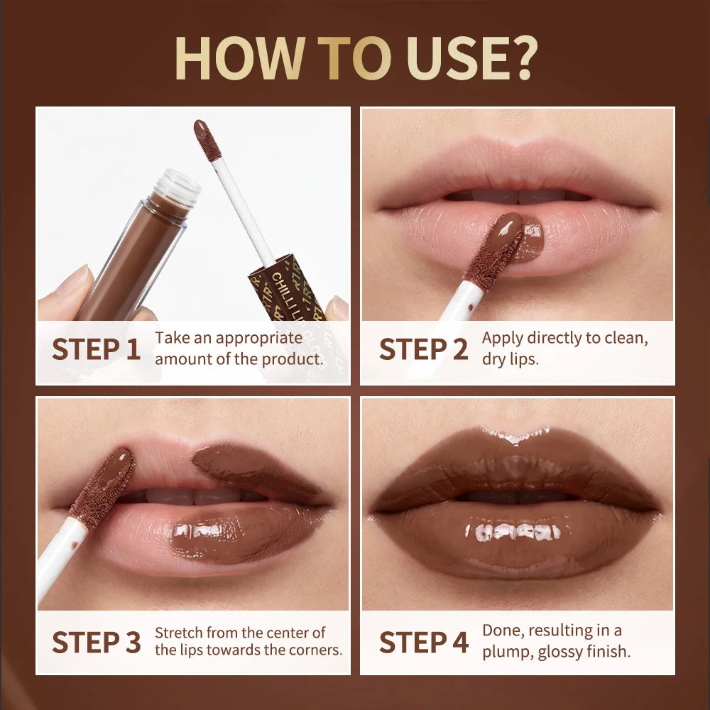 Chocolate Chilli Lip Gloss – Plumping Mirror Finish Gloss Lip Plumper Gloss Oasis Select