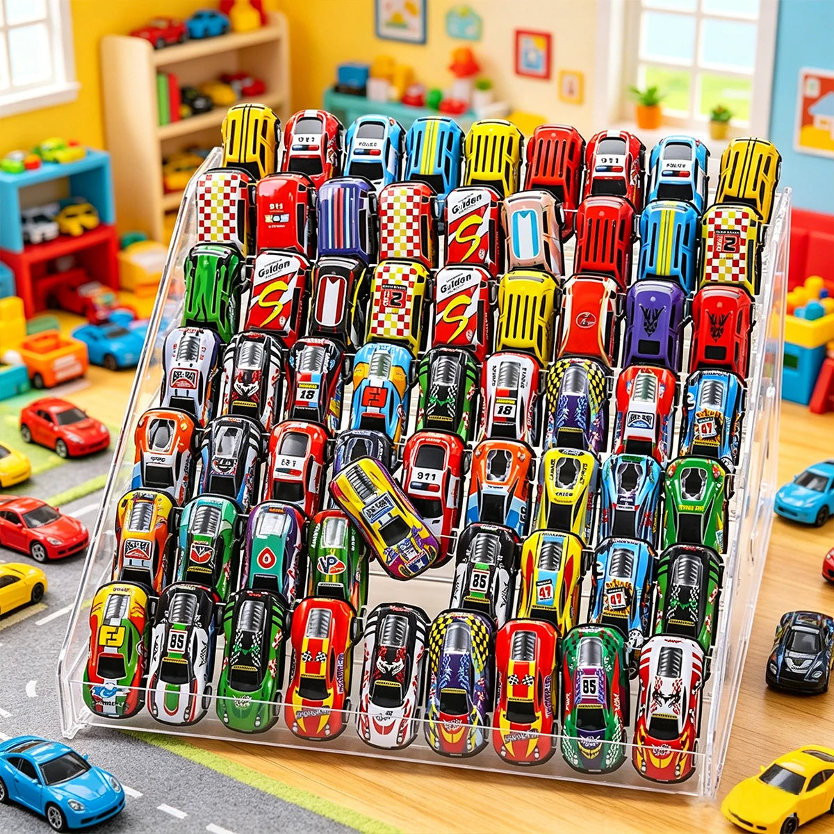 1pc acrylic multi-layer stepped toy car display rack buckle cosmetic home storage rack ideal choice for storage enthusiasts Oasis Select