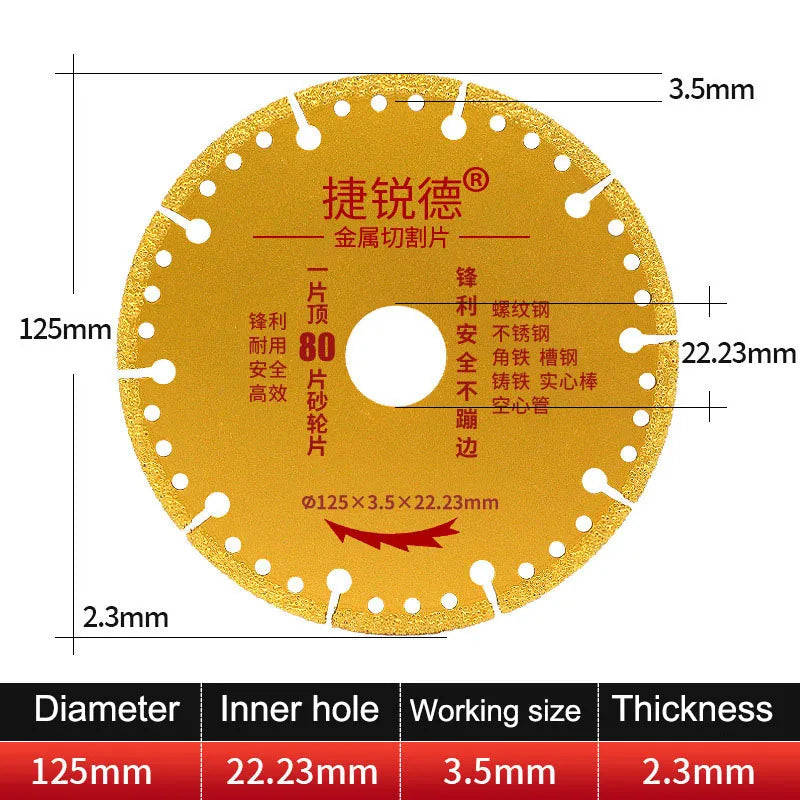 Diamond Saw Blade Metal Brazing Iron Rebar Stainless Steel Cutting Discs Set 100/115/125mm Angle Grinder Disk Cut Off Wheel Tool Oasis Select E