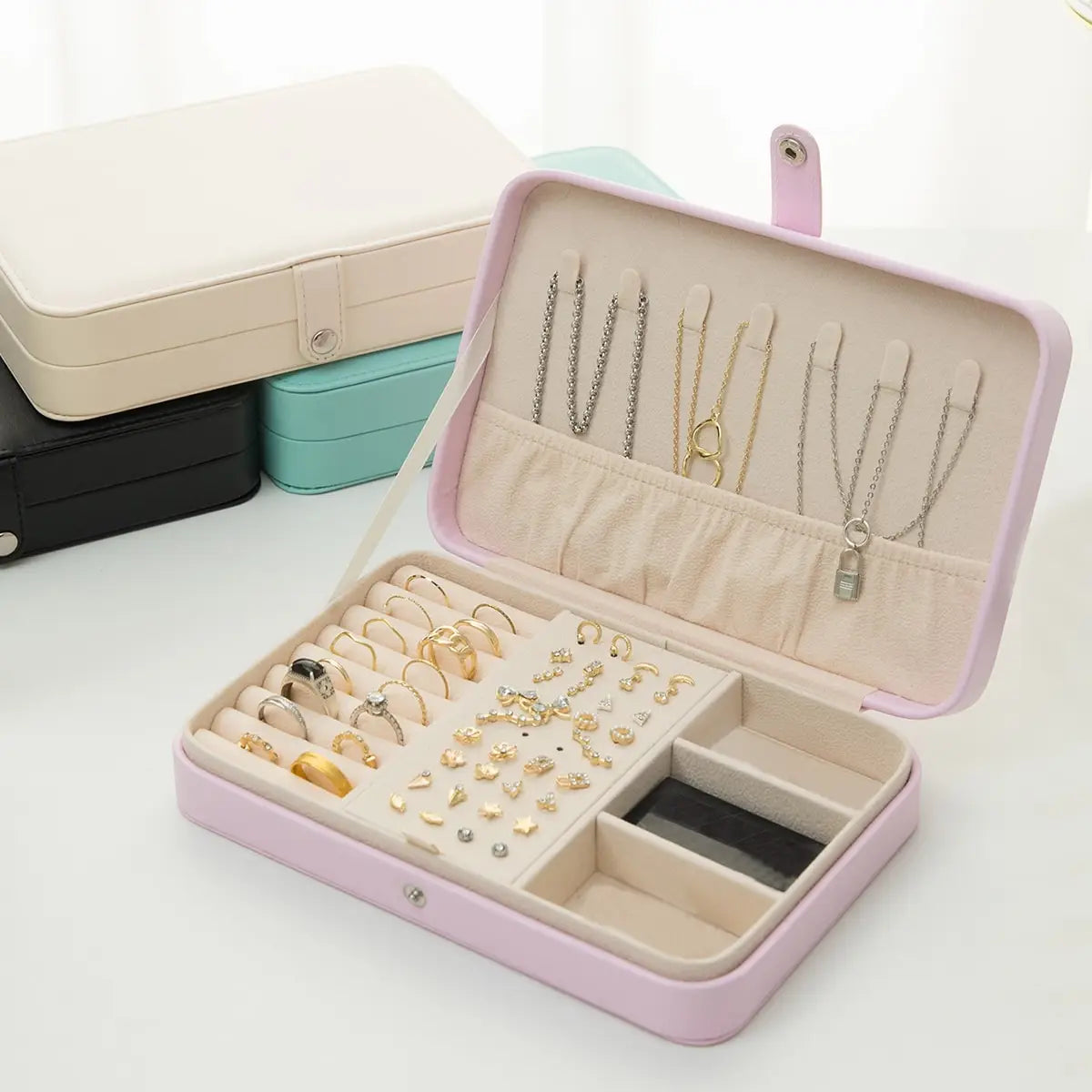 Double Layer Jewelry Jewelry Ring Necklace Storage Box Jewelry Box Oasis Select