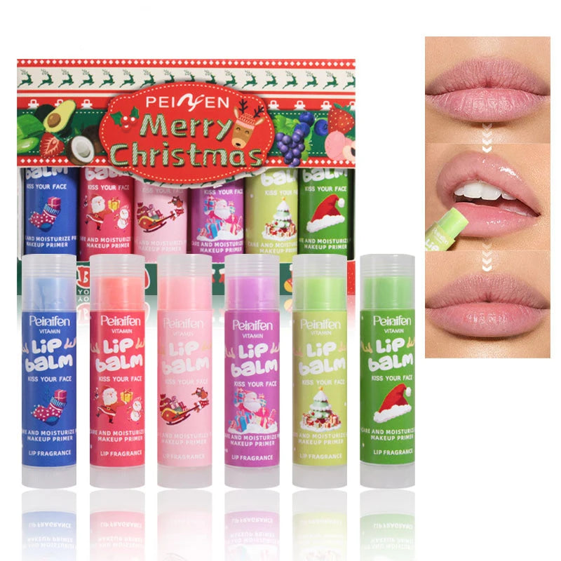 PEINIFEN 6-Pack Fruit Lip Balm Set – Moisturizing & Long-Lasting Lip Balm Set Oasis Select
