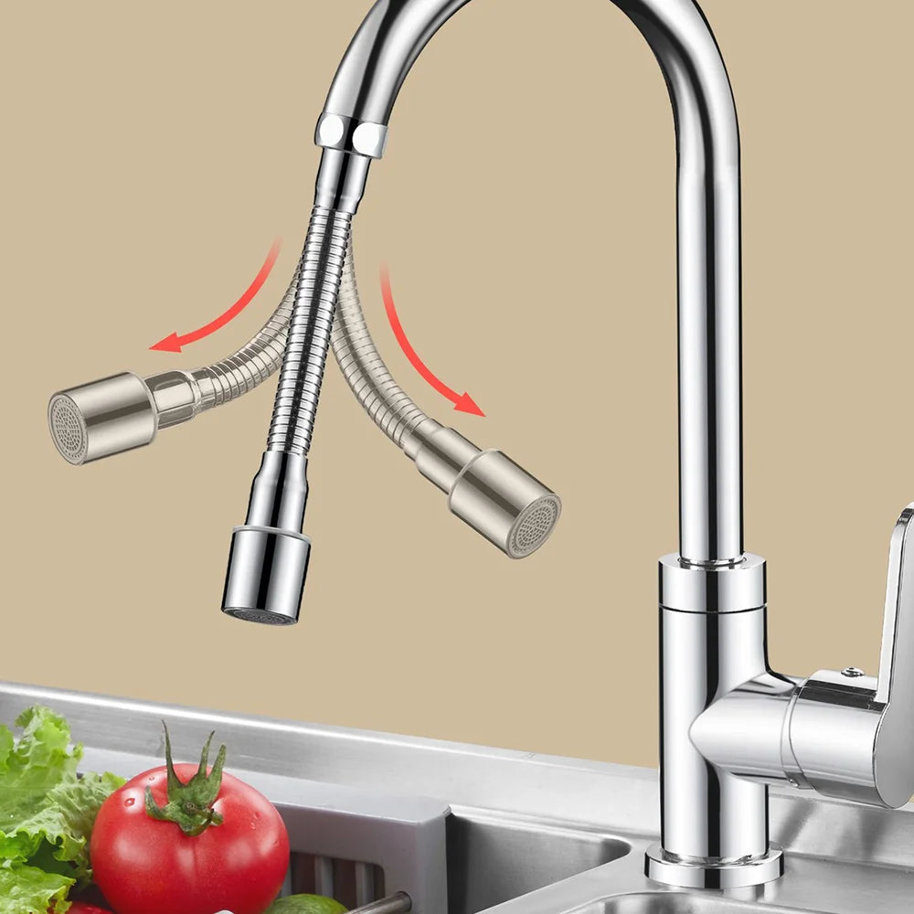 12-50cm Universal Faucet Extender Stainless Steel 360° Rotation Kitchen Sink Anti-Splash Nozzle Aerator Extension Hose 1/2 Modes Oasis Select