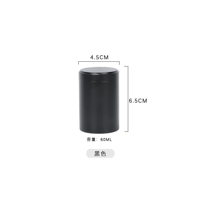 70ML Portable Mini Metal Tea Can Small Travel Sealed Storage Tank Iron Box Pure Aluminum Alloy Tea Box Oasis Select black