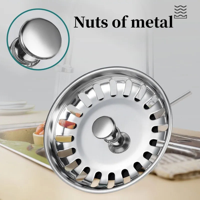 1 PCS Waste Plug Premium Kitchen Sink Strainer Replacement Basin Drain Filter Stainless Steel 80mm Sizes Fixing Pin Oasis Select