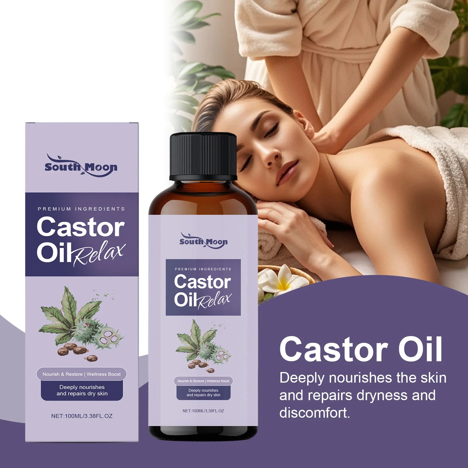 South Moon Castor Body Massage Oil – Nourishing & Firming 100ml Body Massage Oil Oasis Select