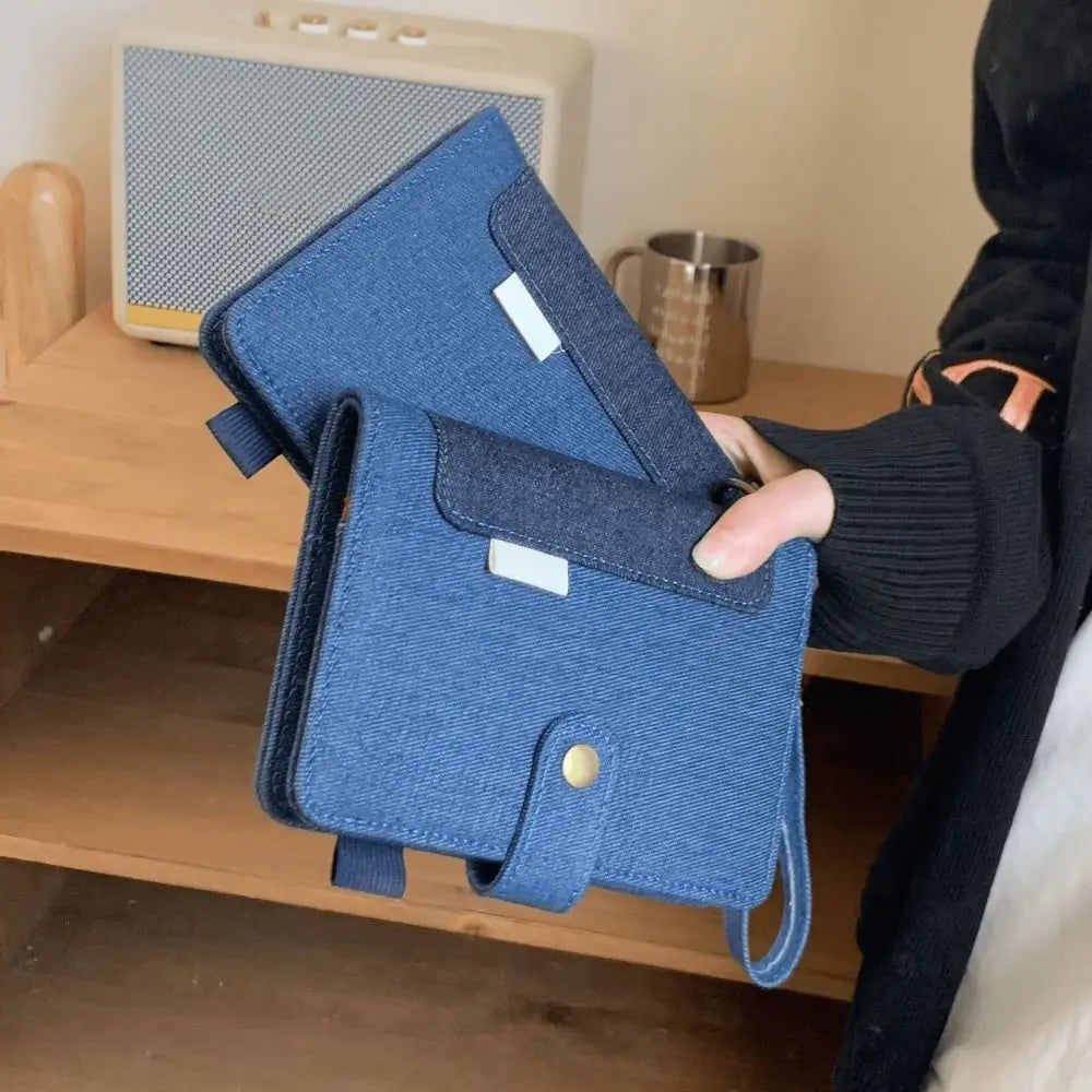 A7 Retro Denim Notebook Refillable Loose Leaf Handwritten Diary Reusable Casing Thick Paper Planner Journal Notebook Student Oasis Select