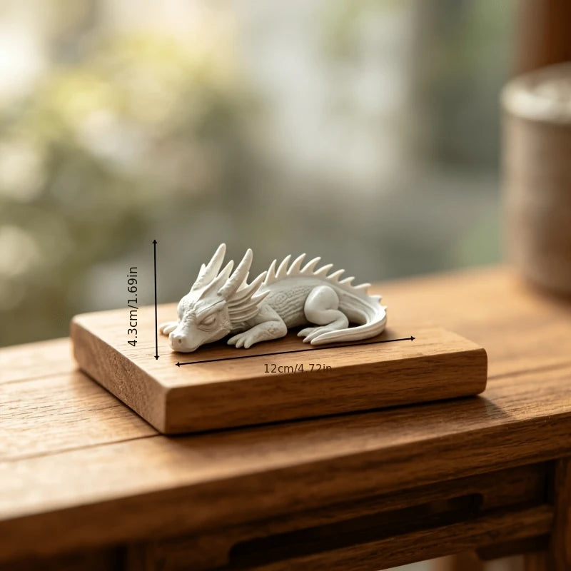 Cute Miniature Sleeping Dragon Statue 3D Printing Creative Dragon Figurine Handicraft Ornament Desktop Garden Bonsai Decor Gifts Oasis Select