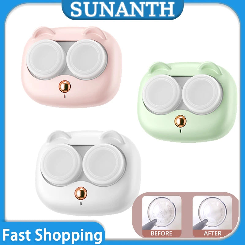 Portable Contact Lens Cleaner High Frequency Vibration Contact Lens Cleaning Case Beauty Pupil Storage Cleaning Container Tools Oasis Select