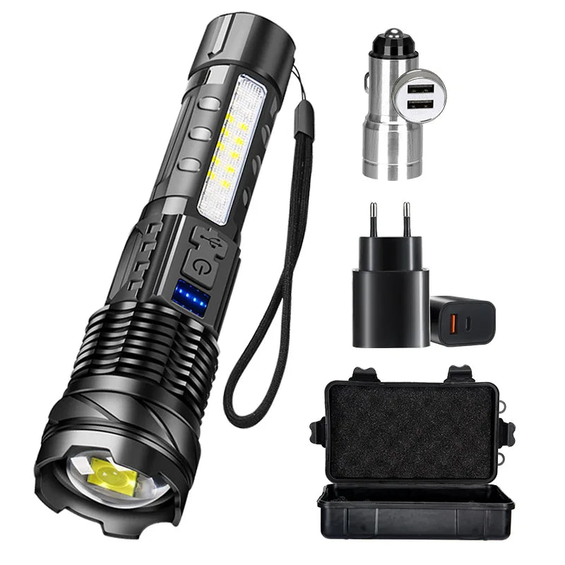 KDULIT LED Tactical Flashlight – 2300 Lumen, Zoom, USB Rechargeable