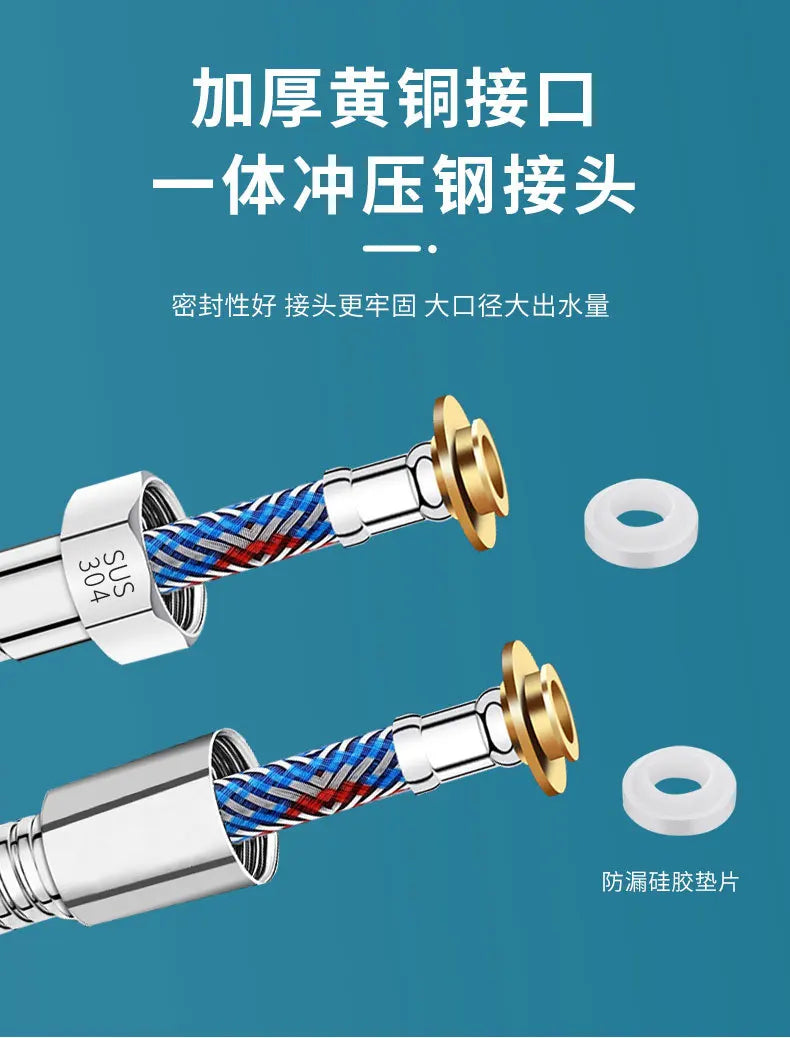 Soft Stainless Steel Braided Inner Tube 1.5/2/3M Flexible Shower Hose Long Bathroom Shower Pipe Extension Bathroom Accessories Oasis Select